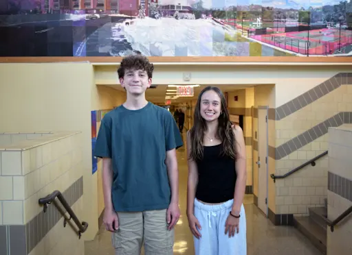 David and Nora smile in Fox Lane High School